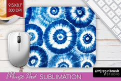 Blue Tie Dye Mouse Pad Sublimation - Shibori Mousepad PNG Product Image 1