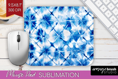 Blue Tie Dye Mouse Pad Sublimation - Shibori Mousepad PNG Product Image 1