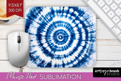 Blue Tie Dye Mouse Pad Sublimation - Shibori Mousepad PNG Product Image 1