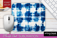 Blue Tie Dye Mouse Pad Sublimation - Shibori Mousepad PNG Product Image 1