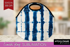 Blue Tie Dye Lunch Bag - Shibori Lunch Bug PNG Sublimation Product Image 1