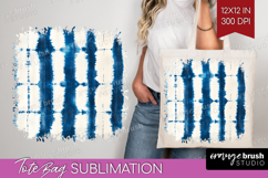 Blue Tie Dye Tote Bag - Shibori Tote Bag PNG Sublimation Product Image 1