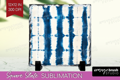 Blue Tie Dye Slate PNG - Shibori Square Slate Sublimation Product Image 1