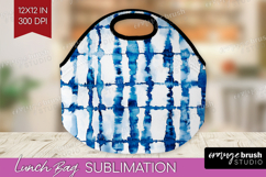 Blue Tie Dye Lunch Bag - Shibori Lunch Bug PNG Sublimation Product Image 1