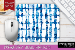 Blue Tie Dye Mouse Pad Sublimation - Shibori Mousepad PNG Product Image 1