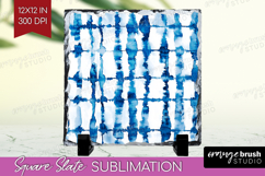 Blue Tie Dye Slate PNG - Shibori Square Slate Sublimation Product Image 1
