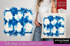Blue Tie Dye Tote Bag - Shibori Tote Bag PNG Sublimation Product Image 1