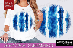 Blue Tie Dye Round Tshirt Background - Shibori PNG Product Image 1