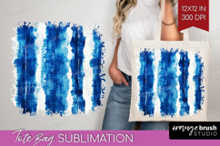 Blue Tie Dye Tote Bag - Shibori Tote Bag PNG Sublimation Product Image 1
