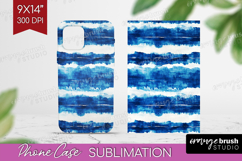 Blue Tie Dye Phone Case PNG - Shibori Case PNG Sublimation Product Image 1