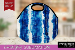Blue Tie Dye Lunch Bag - Shibori Lunch Bug PNG Sublimation Product Image 1