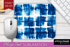 Blue Tie Dye Mouse Pad Sublimation - Shibori Mousepad PNG Product Image 1