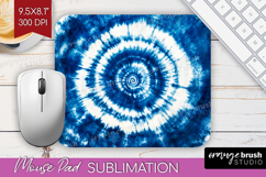 Blue Tie Dye Mouse Pad Sublimation - Shibori Mousepad PNG Product Image 1