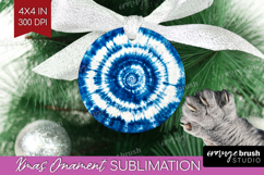 Blue Tie Dye Ornament PNG - Shibori PNG Sublimation Product Image 1