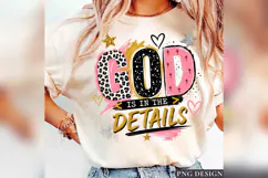 God Is in the Details Christian PNG, Leopard Faith Quote Product Image 2