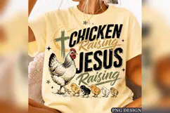 Chicken Raising Jesus Raising PNG, Christian Farm Chicken Product Image 2