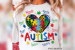 Autism Acceptance PNG, Neurodiversity Puzzle Heart, Autism Product Image 2