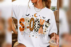 Spooky Halloween PNG, Retro Leopard Checkered Spooky Product Image 2