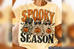 Spooky Season Ghost Trio PNG, Camo Leopard Checker Halloween Product Image 1