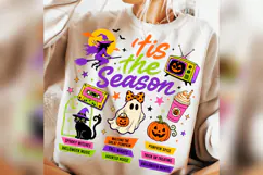 Tis The Season Halloween PNG, Retro Spooky Ghost Witch Pumpk Product Image 3