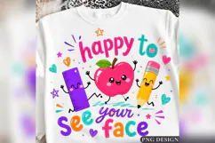 Happy To See Your Face PNG, Cute Teacher Apple Design Product Image 2