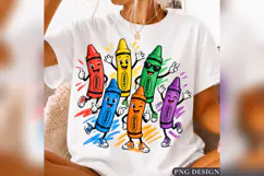 Cute Crayon Squad PNG, Colorful Back to School Shirt Design Product Image 2
