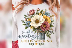 God Is Working PNG, Christian Floral Faith Design Product Image 2