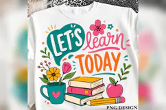 Lets Learn Today PNG, Teacher Back to School PNG, Books Appl Product Image 2