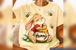 Hunyy Bunny Bee PNG, Cute Rabbit Honey Pot Shirt Design Product Image 2