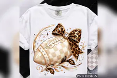 Leopard Bow Football PNG, Neutral Game Day Football, Coquett Product Image 2