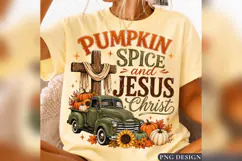 Pumpkin Spice Jesus Christ PNG, Christian Fall Truck Design Product Image 2