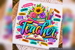 Teacher PNG, Colorful Teacher Affirmation Design, Teacher Product Image 2