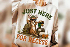 Just Here for Recess PNG, Funny Deer Duck School Design Product Image 2