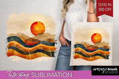 Boho Landscape Tote Bag - Minimalist Tote Bag PNG Product Image 1