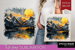Boho Landscape Tote Bag - Minimalist Tote Bag PNG Product Image 1