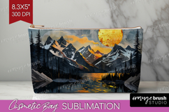 Boho Landscape Cosmetic Bag - Minimalist Makeup Bag PNG Product Image 1