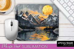 Boho Mouse Pad, Minimalist Landscape Mousepad Sublimation Product Image 1