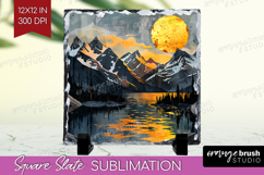 Boho Landscape Slate PNG - Minimalist Square Slate Product Image 1