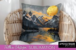 Boho Pillow Cover - Minimalist Landscape Pillow Sublimation Product Image 1