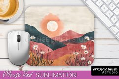 Boho Mouse Pad, Minimalist Landscape Mousepad Sublimation Product Image 1