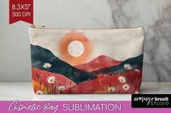 Boho Landscape Cosmetic Bag - Minimalist Makeup Bag PNG Product Image 1