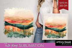 Boho Landscape Tote Bag - Minimalist Tote Bag PNG Product Image 1