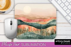 Boho Mouse Pad, Minimalist Landscape Mousepad Sublimation Product Image 1
