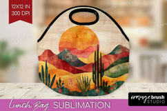 Boho Landscape Lunch Bag - Minimalist Lunch Bug PNG Product Image 1