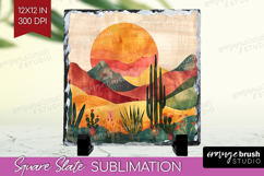 Boho Landscape Slate PNG - Minimalist Square Slate Product Image 1