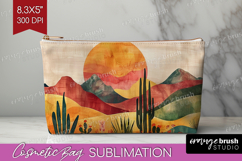 Boho Landscape Cosmetic Bag - Minimalist Makeup Bag PNG Product Image 1