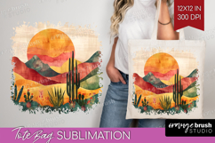 Boho Landscape Tote Bag - Minimalist Tote Bag PNG Product Image 1