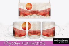 Boho Mug Wrap - Minimalist Landscape Mug Sublimation Design Product Image 1