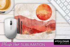 Boho Mouse Pad, Minimalist Landscape Mousepad Sublimation Product Image 1