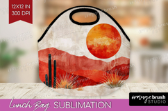 Boho Landscape Lunch Bag - Minimalist Lunch Bug PNG Product Image 1
